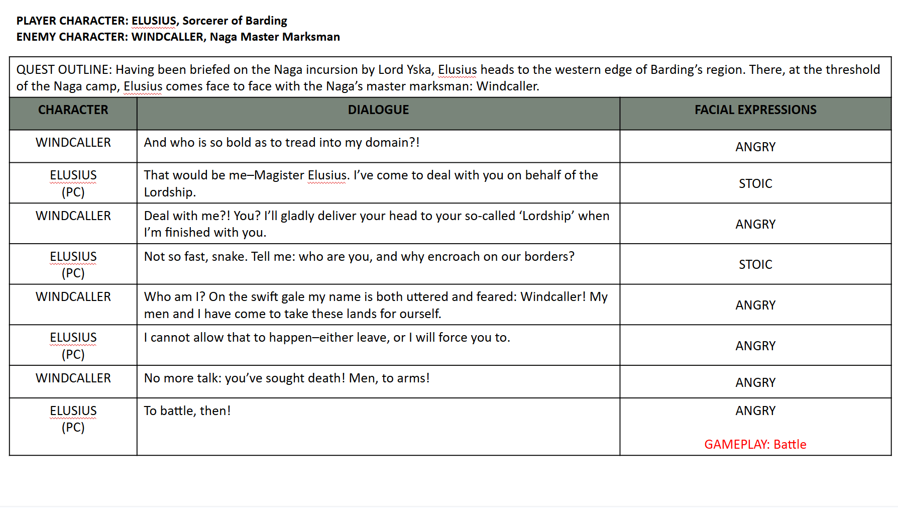 Dialogue between Windcaller and Elusius (PC)