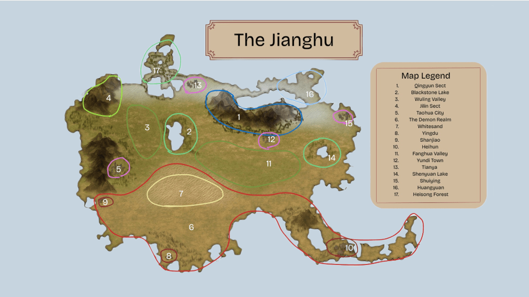 Created the game world as the project's foundation, including base lore, location design, cartography, and mood boards for team collaboration